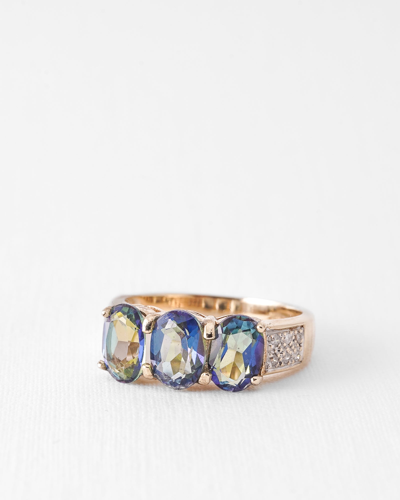 Freya | Vintage Mystic Topaz & Diamond Gemstone