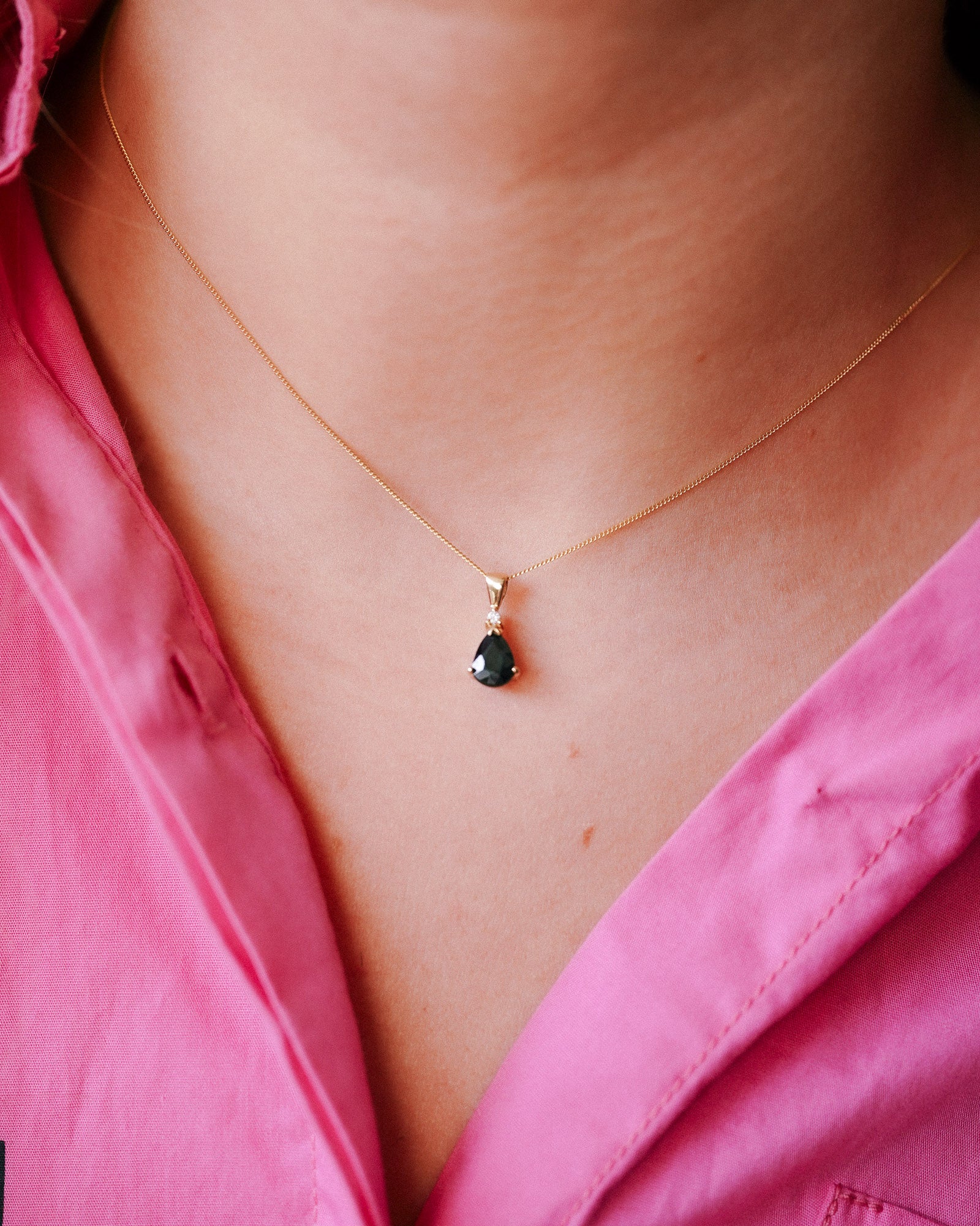 Evy | Vintage Sapphire & Diamond Pendant