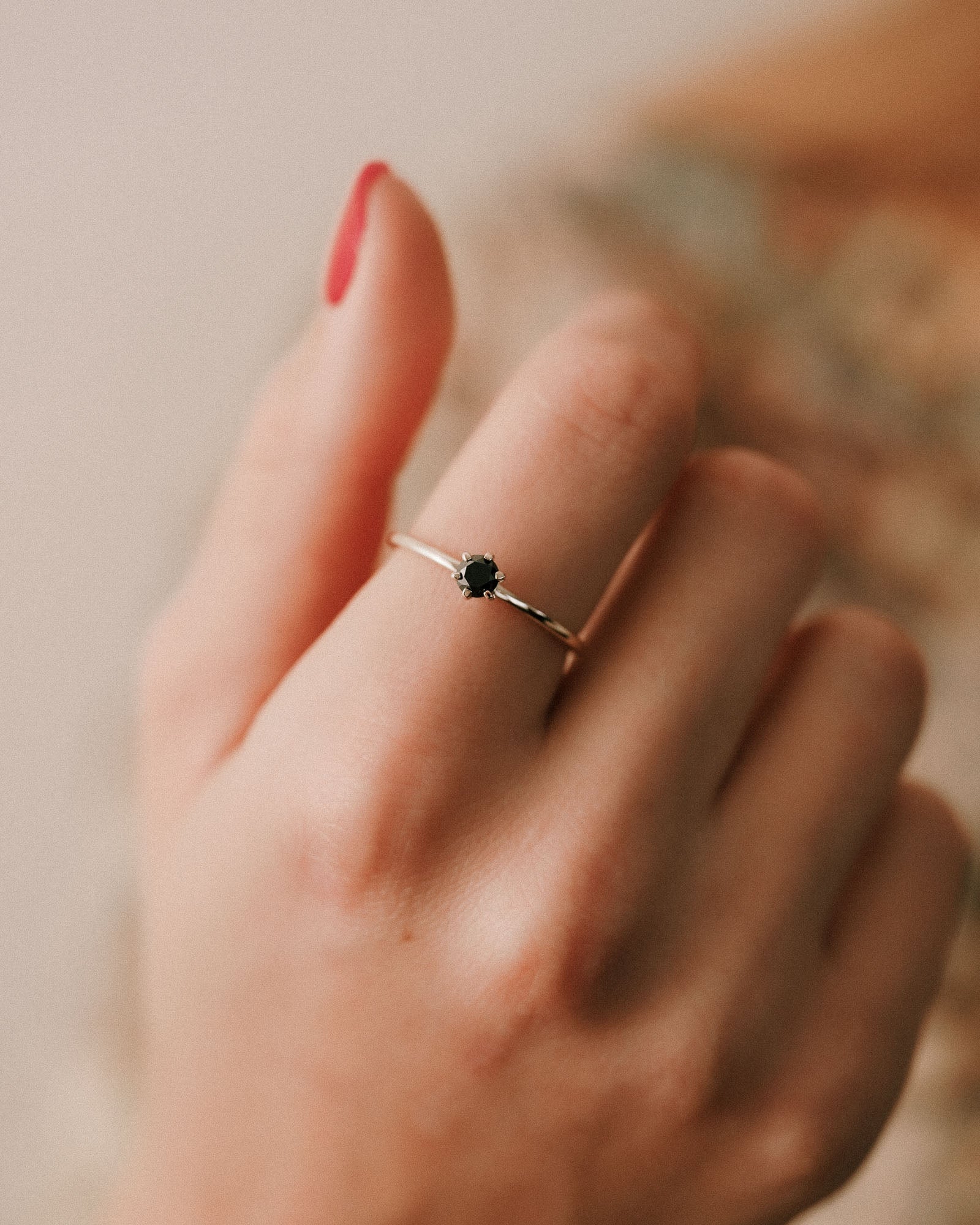 Elise | Vintage Black Diamond Solitaire