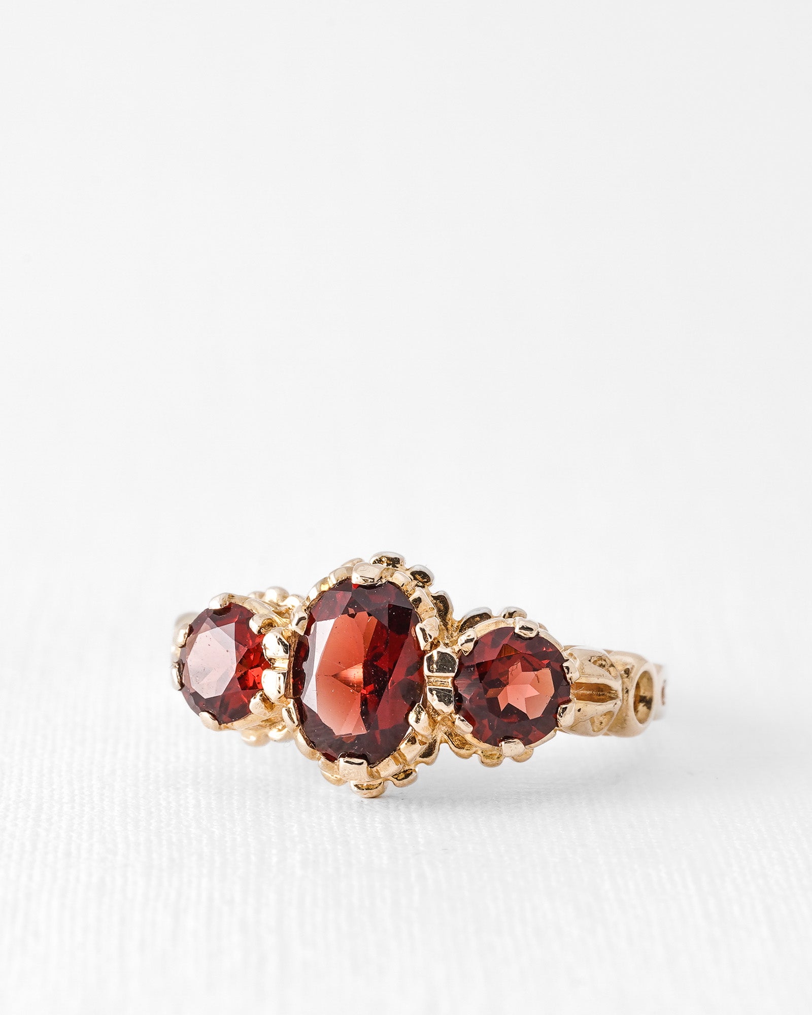 Gina | Vintage Garnet Three Stone