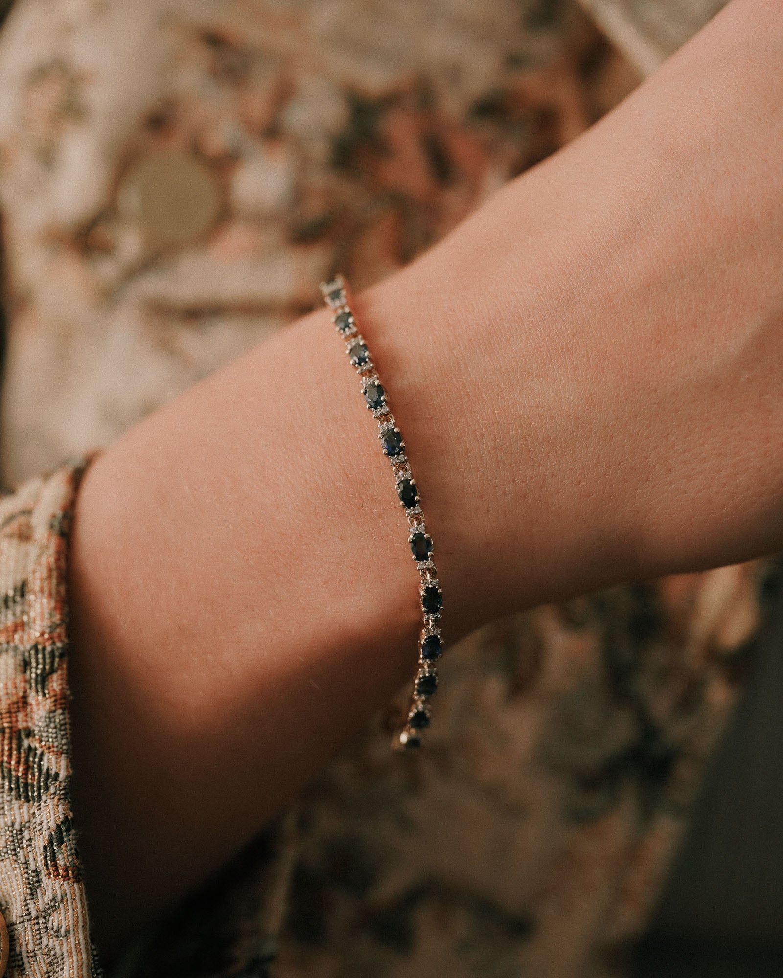 Isabeau | Vintage Sapphire & Diamond Tennis Bracelet