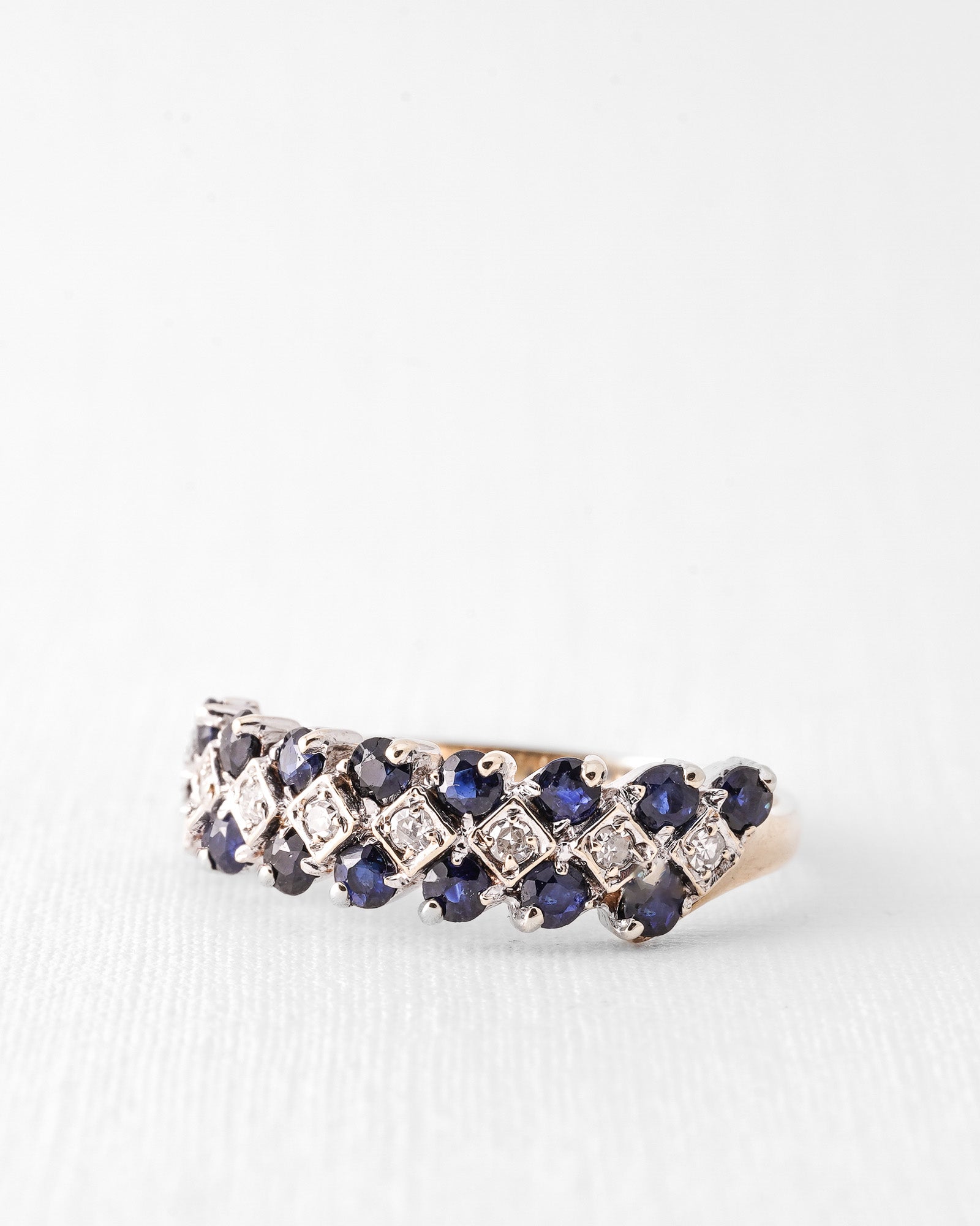 Anouk | Vintage Sapphire & Diamond Half Eternity