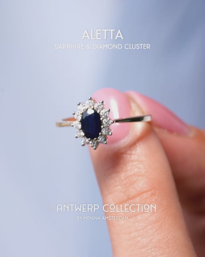 Witgouden ring, 0.50 ct blauwe saffier, Empress | Diamond Point
