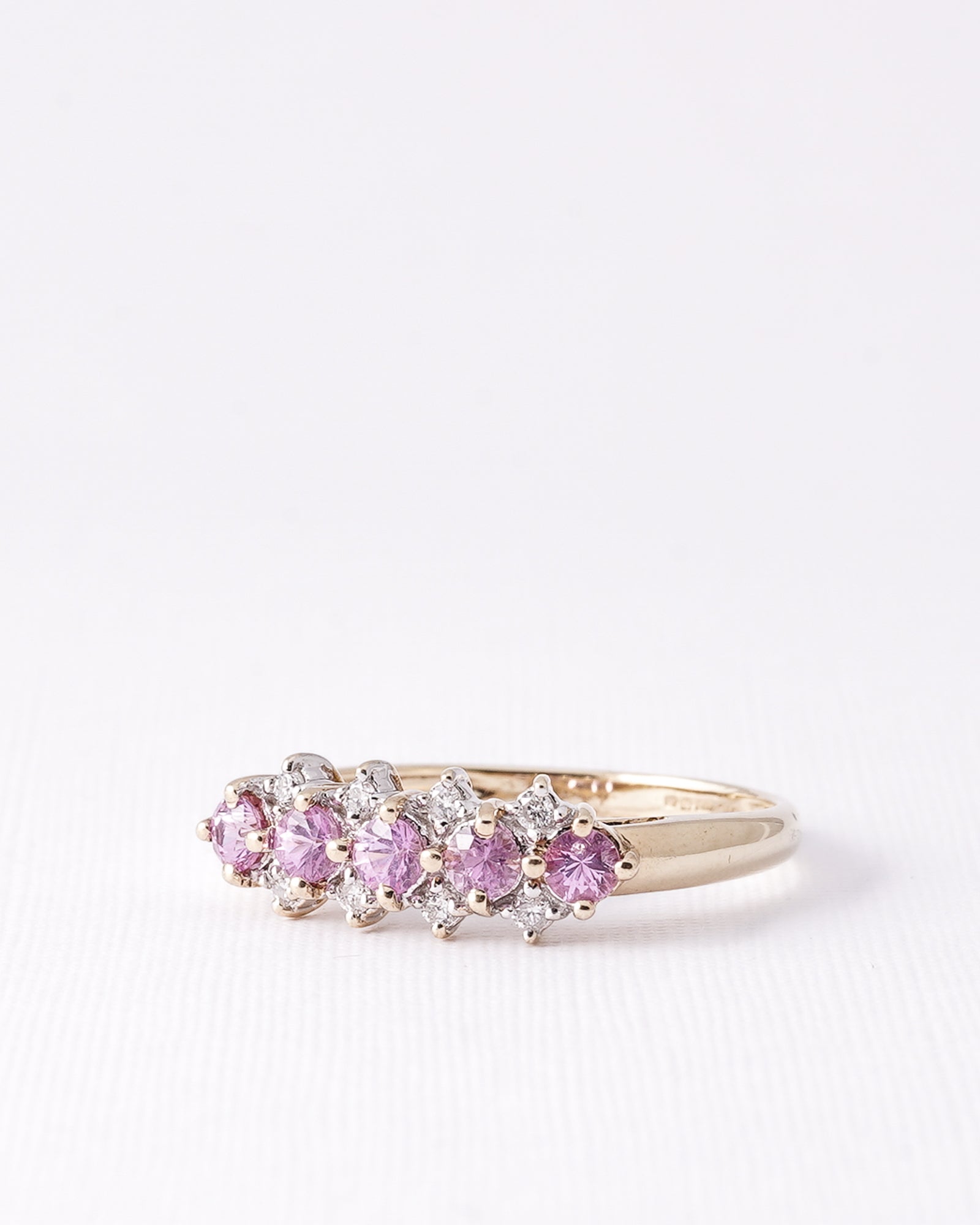 Paloma | Vintage Roze Saffier & Diamant Cluster
