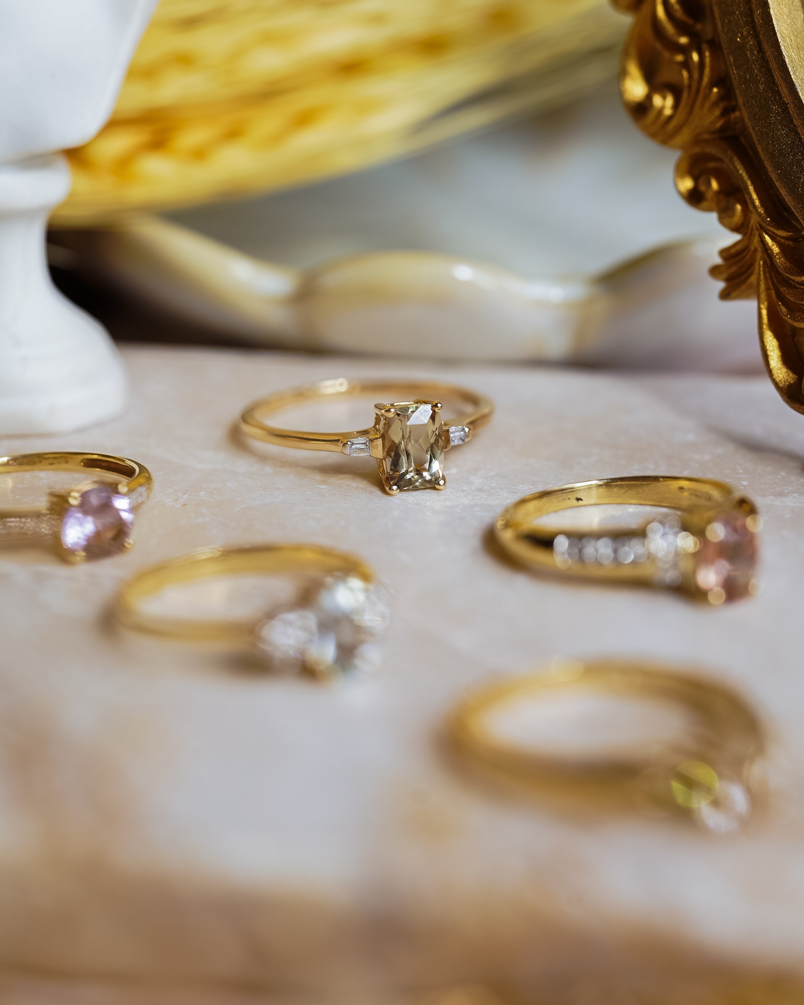 Lina | Vintage Kwarts Solitaire & Diamant Details